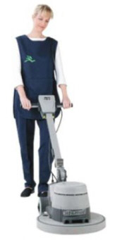 office cleaning floor with buffer